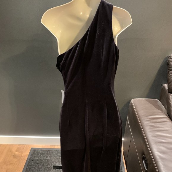 Elina G Velvet One Shoulder Dress - Picture 2 of 6